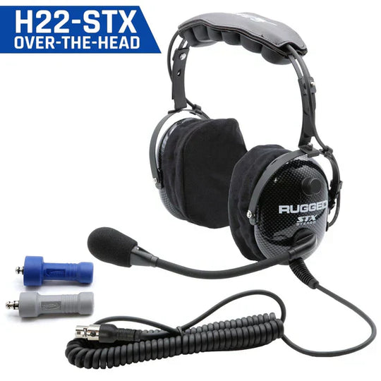 H22 STX STEREO OVER THE HEAD (OTH) HEADSET FOR STEREO INTERCOM - CARBON FIBER, Each 1039374005779 - Topspeed