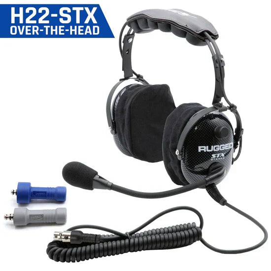 H42 STX STEREO BEHIND THE HEAD (BTH) HEADSET FOR STEREO INTERCOMS - CARBON FIBER, Each 1039374005778 - Topspeed