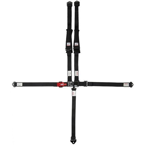D3 Harnesses, 5 Point 3x3 Snap-In Seat Belt w/ Pads Black - Topspeed