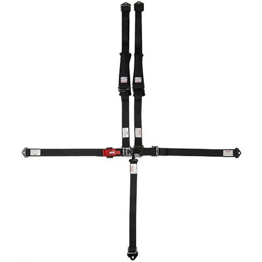 D3 Harnesses, 5 Point 3x3 Snap-In Seat Belt w/ Pads Black - Topspeed