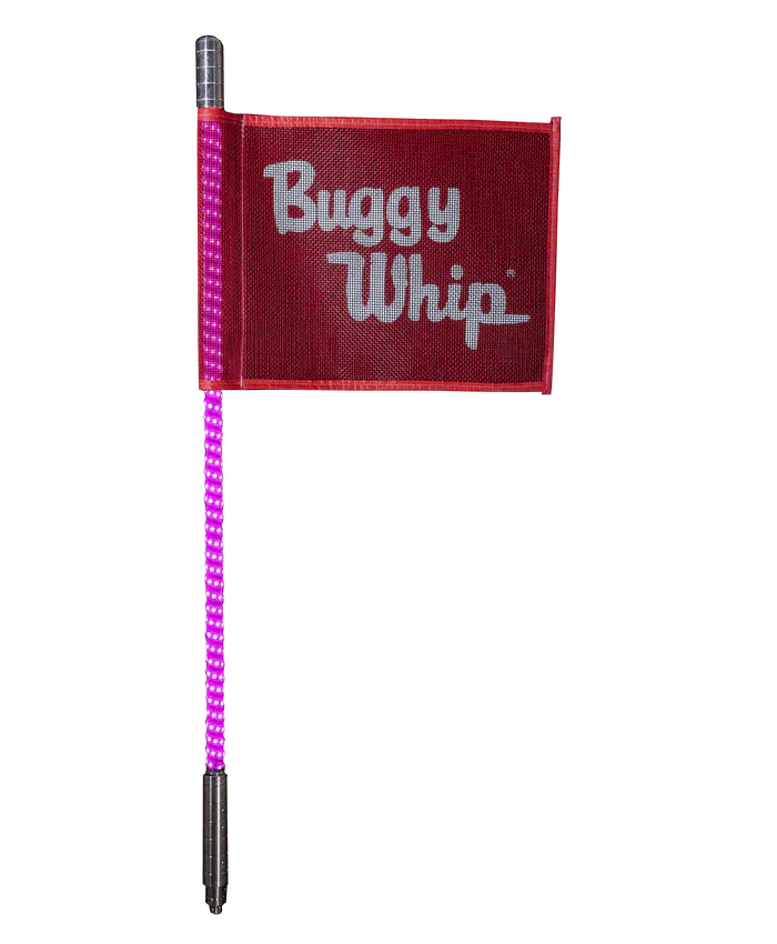 LED Whip w Flag - Threaded Base
