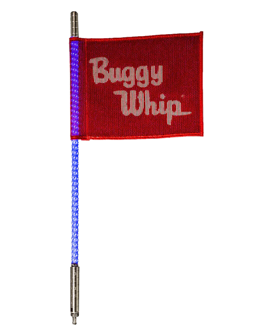 LED Whip w Flag - Threaded Base