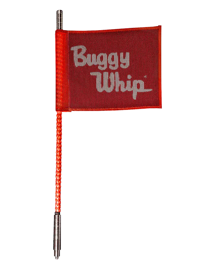 LED Whip w Flag - Threaded Base