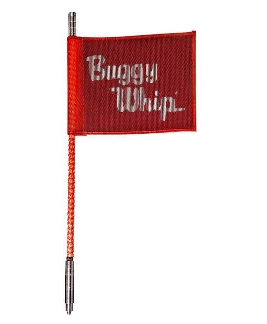 LED Whip w Flag - Threaded Base