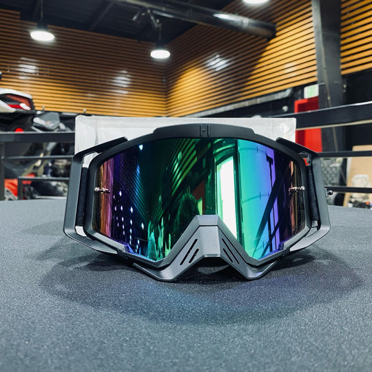 Goggle, UNITED, Elite Design, Matte Black / Black Flag / White, Green Pre-Curved lens, Each