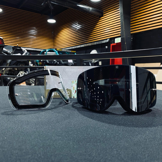 Goggle, YOUTH ICE CREAM, Frameless Design, Ice Cream Strap, Light Smoke 'Pin Lock' Lens, Black Frame, Each