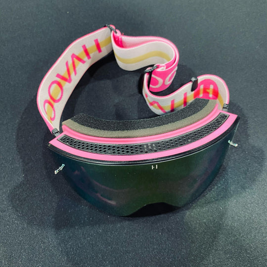 نظارات واقية، فلامنجو، تصميم إنفينيتي، حزام وردي، عدسة مغناطيسية وردية، إطار وردي، كل واحدة