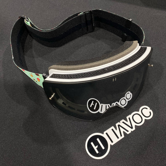 نظارات واقية، مصاصة، تصميم لا متناهي، حزام آيس كريم، عدسة مغناطيسية دخانية، إطار أبيض، كل واحدة