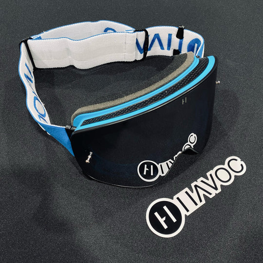 نظارات واقية، نبي، تصميم إنفينيتي، حزام أزرق، عدسة مغناطيسية فضية، إطار أزرق، كل واحدة