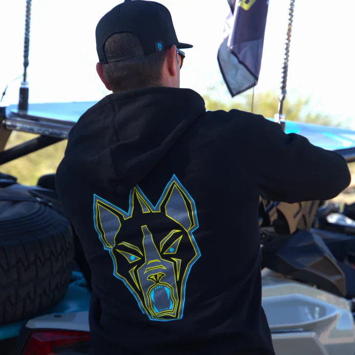 T-Shirt Medium Premium Neon Lazer Zip Hoody Black - Topspeed