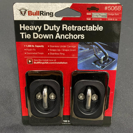 (PRP) (UTV28) Bull Ring, Gunmetal, Fit Retractable, Tie-Down Anchor, Pair