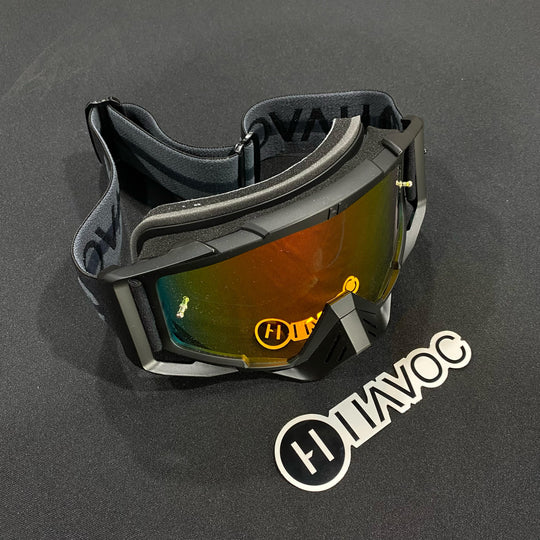 Supernova Black / BlackRed Rainbow Mirror Pre-Curved lens, Each