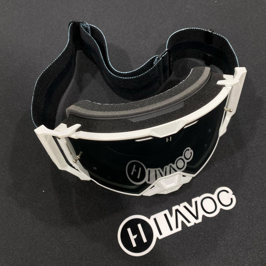 Black Camo Helios Stealth Camo Strap Smoke Lens White Frame, Each