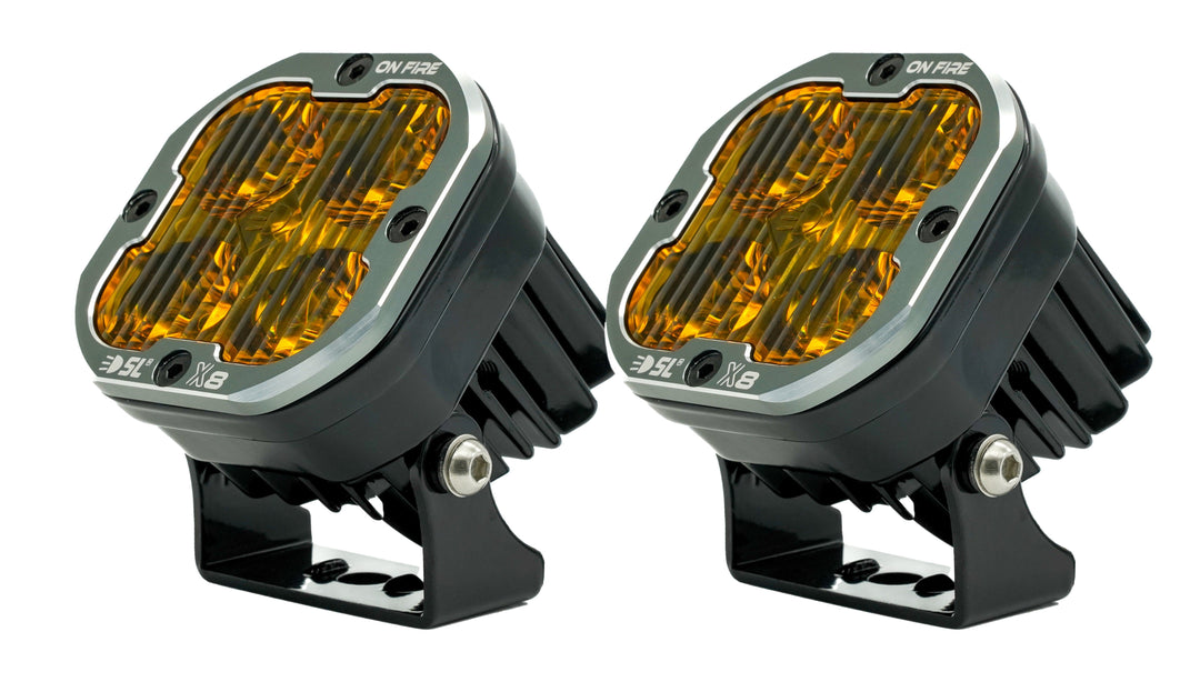 SPECIAL LIGHTING CAVOK X8 AUXILIARY LED LAMP PAIR ( ON FIRE )