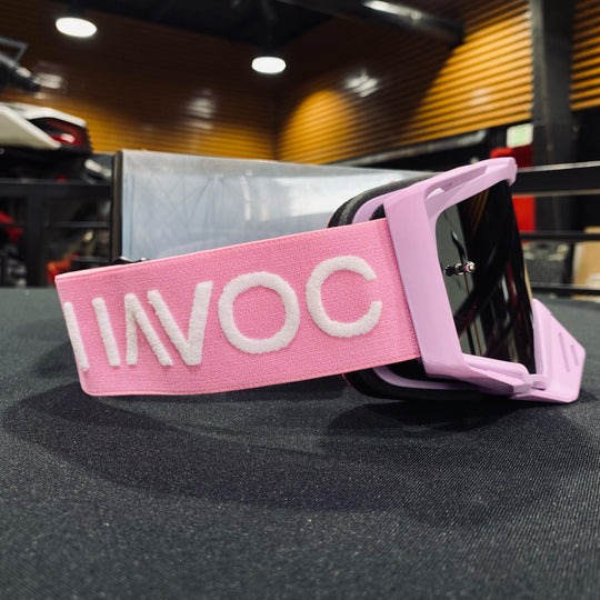 Goggle, PASTEL, Elite Design, Matte Pink/ Pink / White, Silver Pre-Curved lens, Each