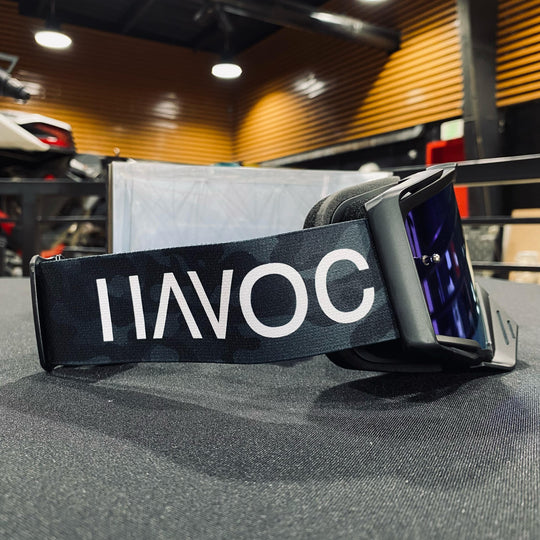 Goggle, STEALTH, Elite Design, Stealth Camo / Black, Gold Pre-Curved lens, Each