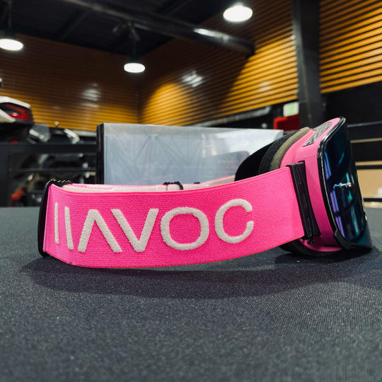 نظارات واقية، فلامنجو، تصميم إنفينيتي، حزام وردي، عدسة مغناطيسية وردية، إطار وردي، كل واحدة