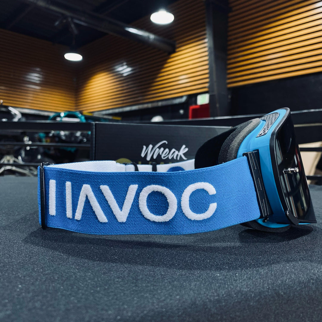 نظارات واقية، نبي، تصميم إنفينيتي، حزام أزرق، عدسة مغناطيسية فضية، إطار أزرق، كل واحدة