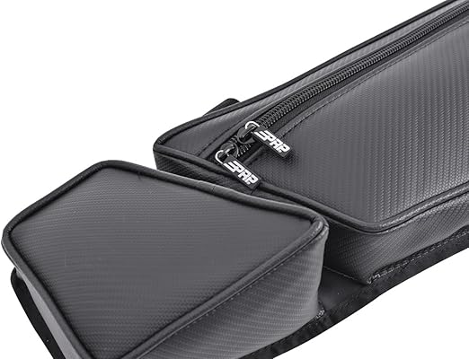 (PRP) (UTV28) Cargo Carrier, Stock Door Bag and Knee Pad, Front, Driver/Passenger, Vinyl, Carbon Fiber Black, Can-Am, Pair