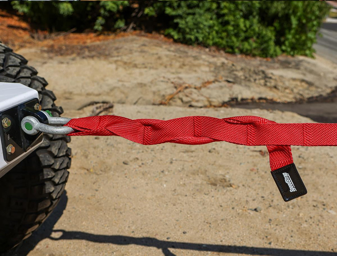 (PRP) (UTV28) Tow Straps and Ropes, Big Daddy, Weavable Recovery Strap, 2 in Width, 14,000 lbs. Breaking Strength, Nylon, Red, Each