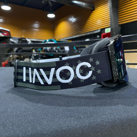 States Helios Black Flag Strap Green Crystal HD Lens Black Frame, Each