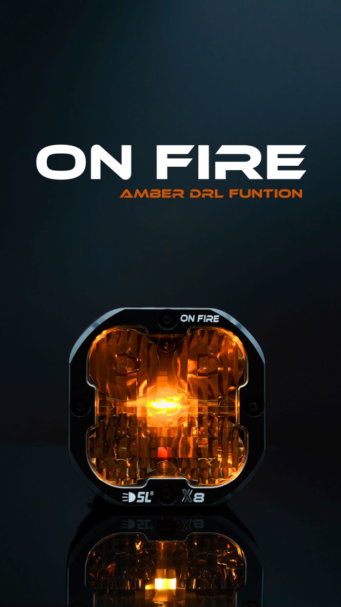 SPECIAL LIGHTING CAVOK X8 AUXILIARY LED LAMP PAIR ( ON FIRE )