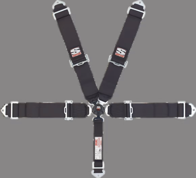 Racing Harness, Camlock, Bolt-In, Pull Down Adjust, Black, SFI 16.1, Kit - Topspeed