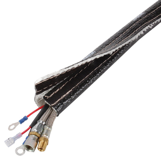 Heat Barrier Shield, Fire Wrap 3000, Black, Velcroآ® Closure, Hoses/Wire, 2 ft. Length, Each