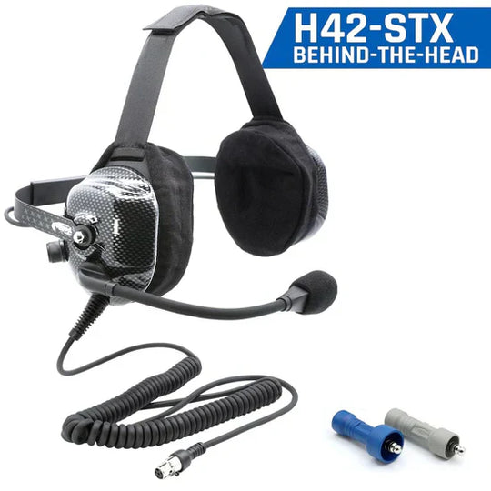 H42 STX STEREO BEHIND THE HEAD (BTH) HEADSET FOR STEREO INTERCOMS - CARBON FIBER, Each 1039374005778 - Topspeed