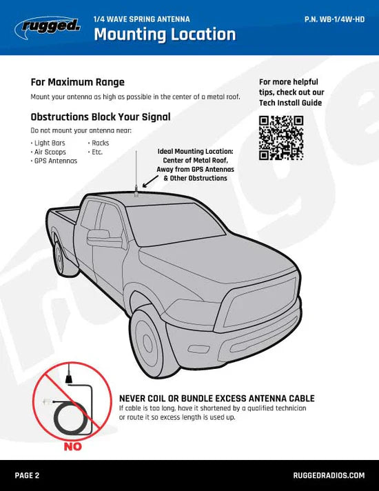 UHF & VHF Wide Band 1/4 Wave Antenna with Spring (132 - 525 MHz) 1038799852024 - Topspeed