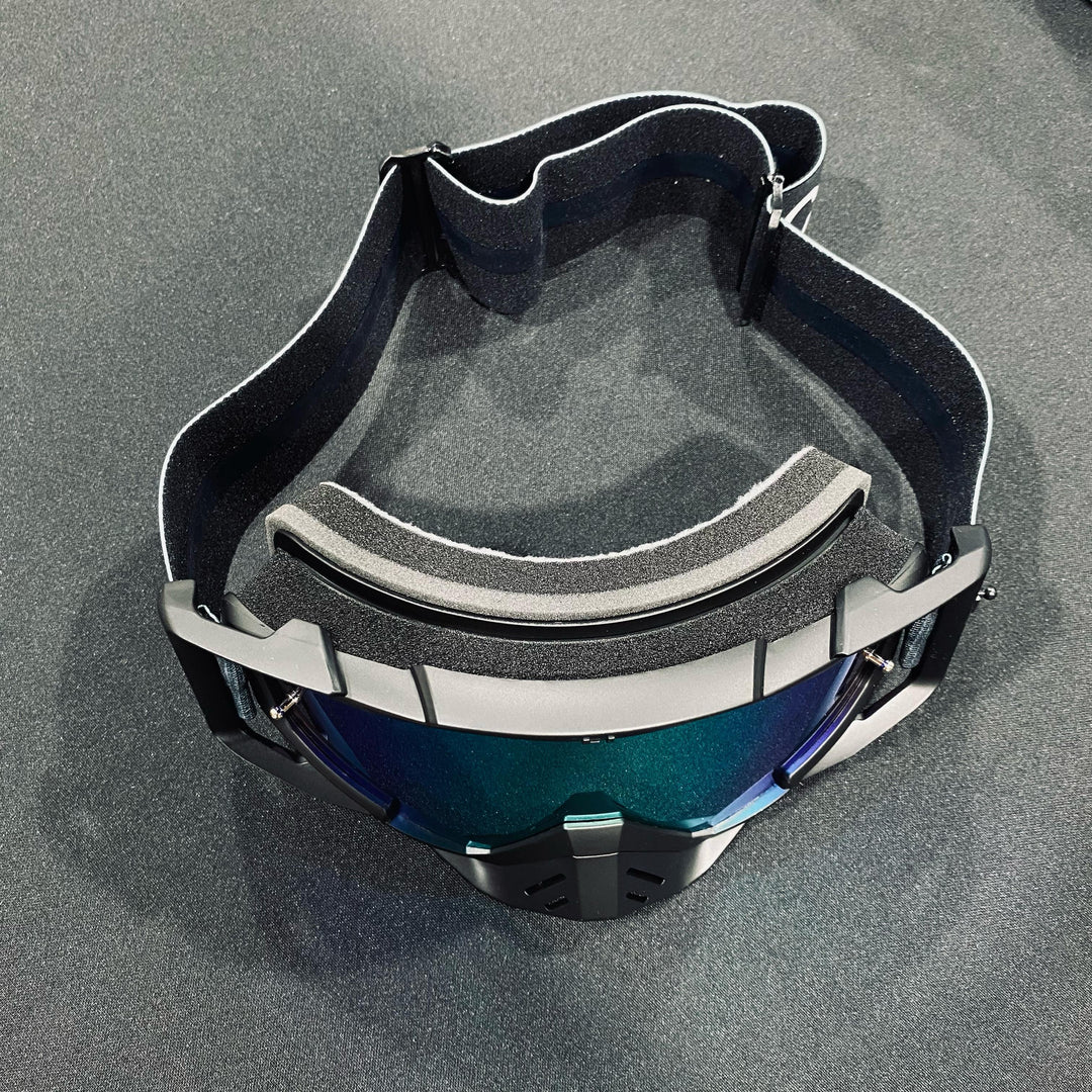 Goggle, STEALTH, Elite Design, Stealth Camo / Black, Gold Pre-Curved lens, Each