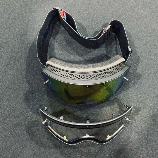 Goggle, YOUTH FLORAL, Frameless Design, Floral Strap, Red Mirror Lens, Black Frame, Each