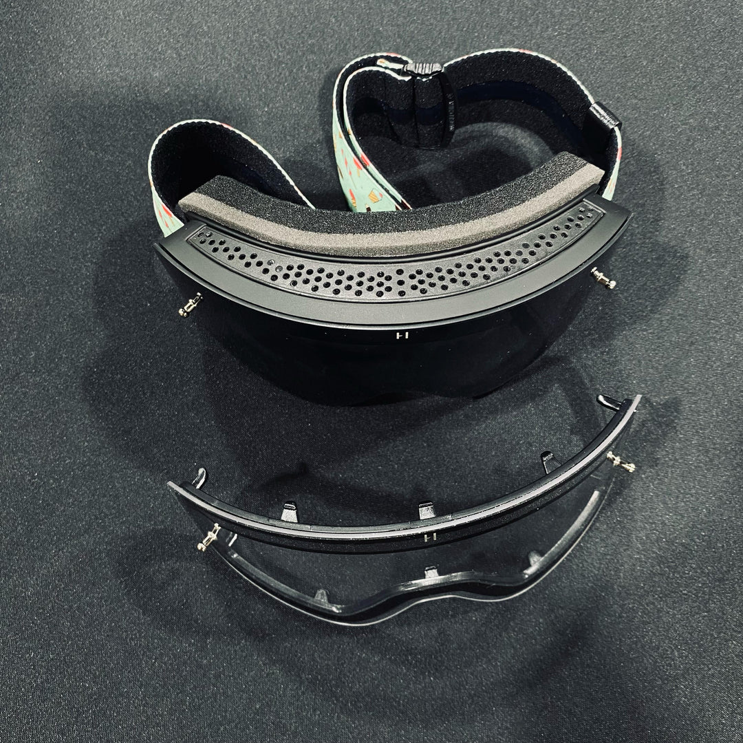 Goggle, YOUTH ICE CREAM, Frameless Design, Ice Cream Strap, Light Smoke 'Pin Lock' Lens, Black Frame, Each