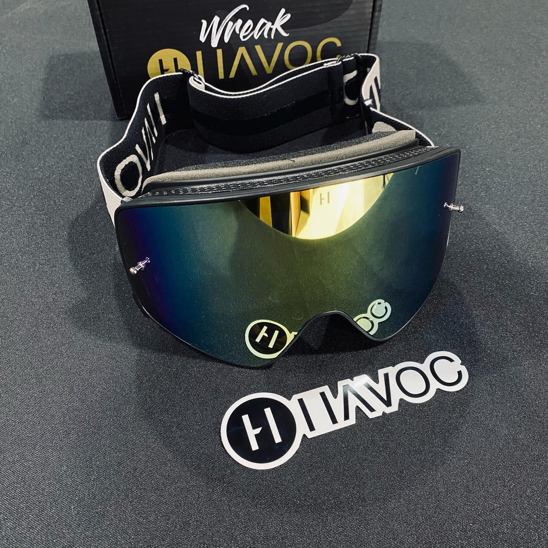 نظارات واقية، عاصفة الصحراء، تصميم لا متناهي، حزام بني، عدسة مغناطيسية ذهبية، إطار أسود، كل واحدة