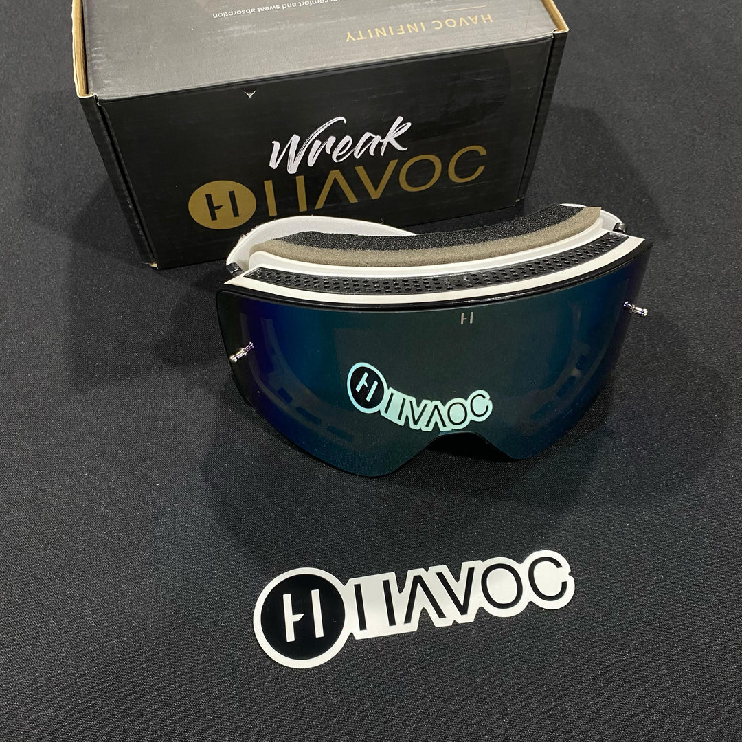 Goggle, IMPERIAL, Infinity Design, White/Gold Strap, Gold Magnetic Lens, White Frame, Each