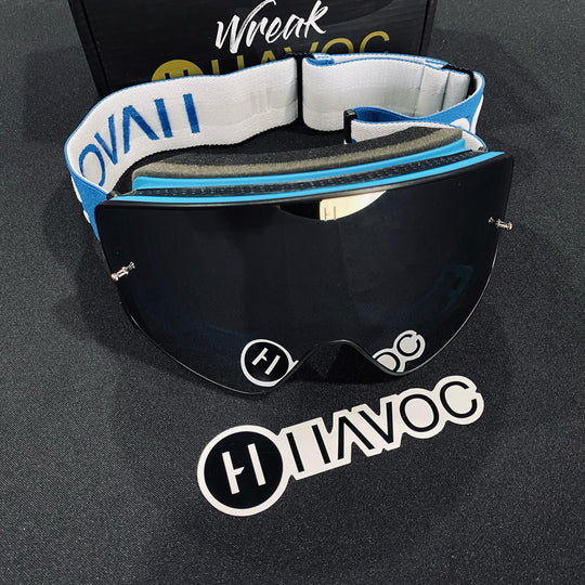 نظارات واقية، نبي، تصميم إنفينيتي، حزام أزرق، عدسة مغناطيسية فضية، إطار أزرق، كل واحدة