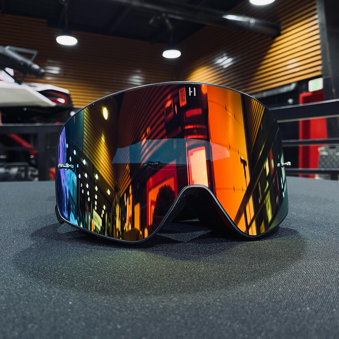 Goggle, TROPICAL, Infinity Design, Hawaii Strap, Rainbow Magnetic Lens, Red Frame, Each