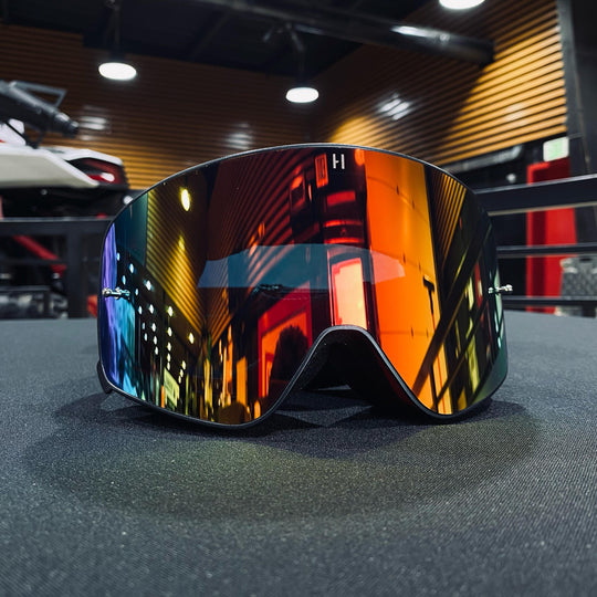 Floral Strap Red Mirror Lens Black Frame