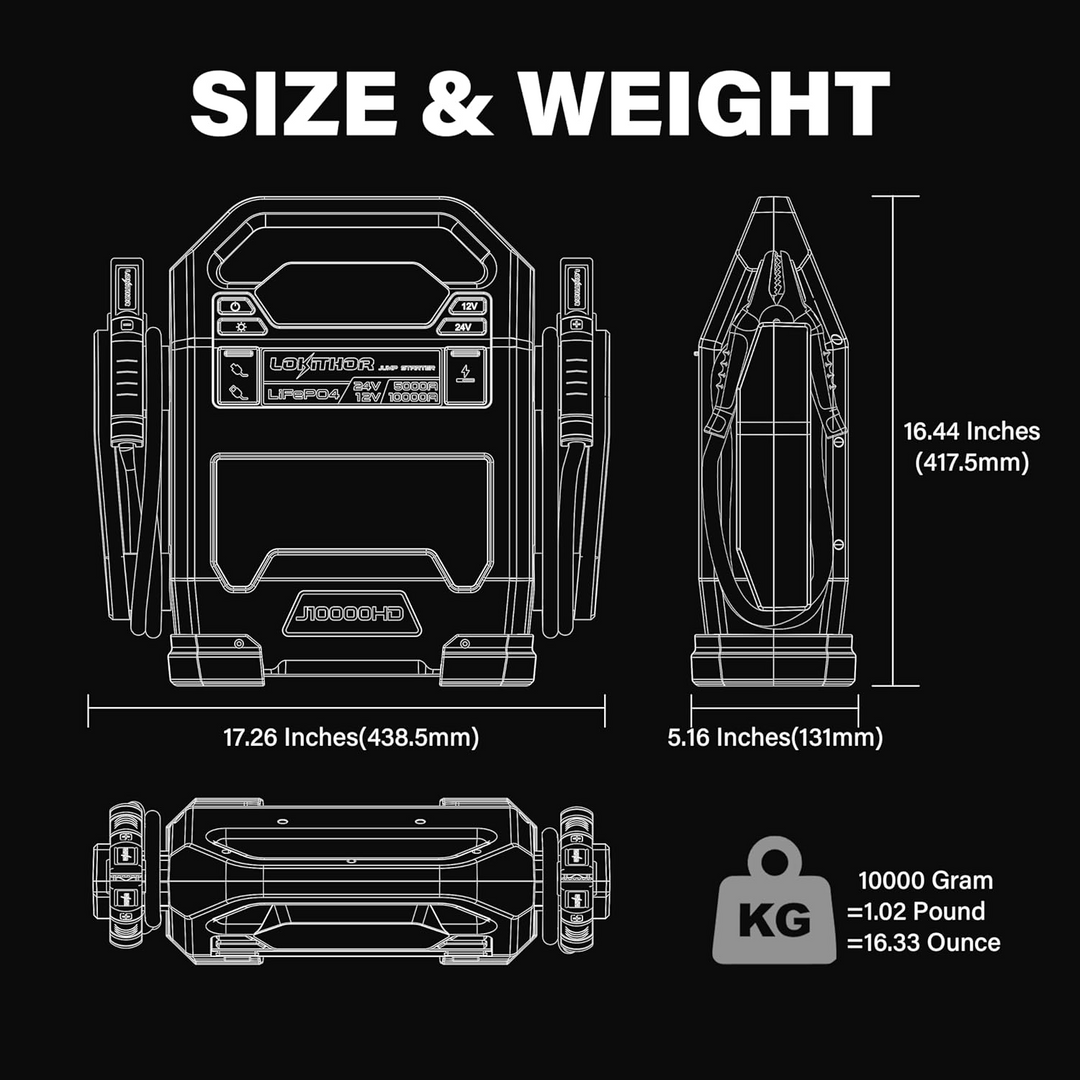 J10000HD 12V 10000 Amp and 24V 5000 Amp Jump Starter