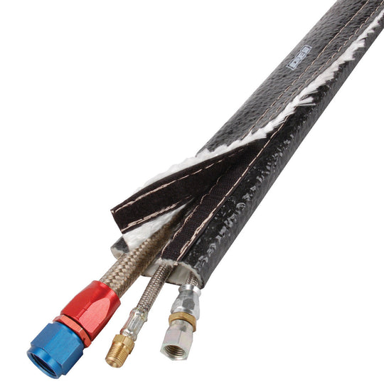 Heat Barrier Shield, Fire Wrap 3000, Black, Velcroآ® Closure, Hoses/Wire, 2 ft. Length, Each