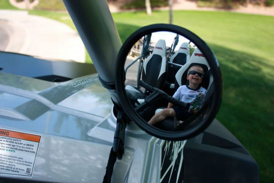 5 Inch Round Convex Side Mirror - Black, Each