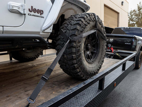 (PRP) (UTV28) Tie-Down Straps, SpeedStrap, Heavy-Duty, Tire Bonnets, Ratchet, Twisted Snap Hooks, 2 in. Width, Black, SpeedWraps, Storage Bag, Kit