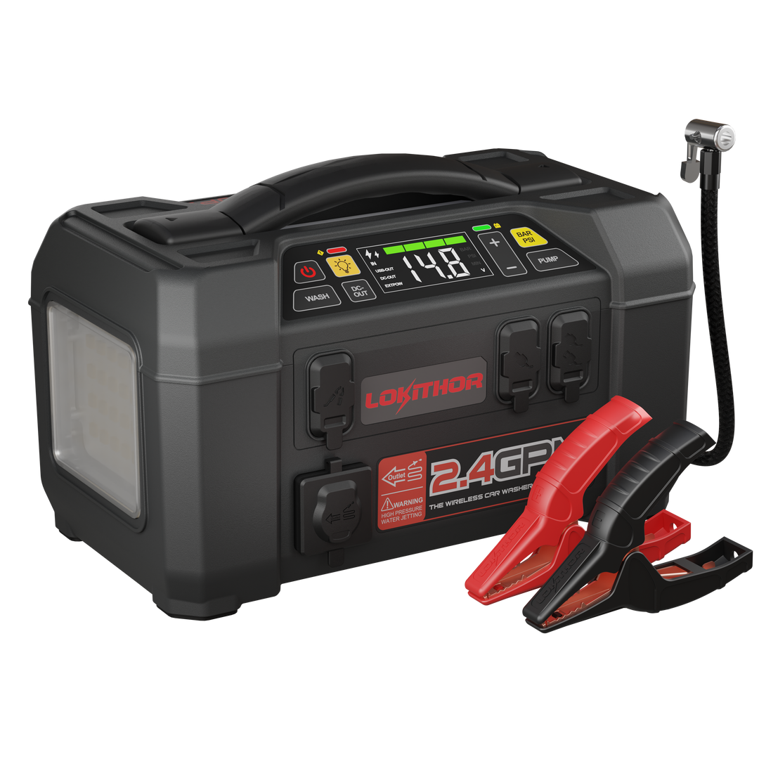 AW401 Jump Starter with Pressure Washer Air Compressor 2500Amp